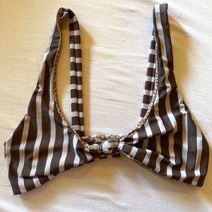 Acacia Spain top brown/white stripe